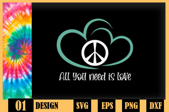 All You Need is Love Hippie Heart Peace
