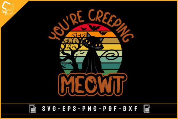 Creepy Cat Graphic for Halloween Branding