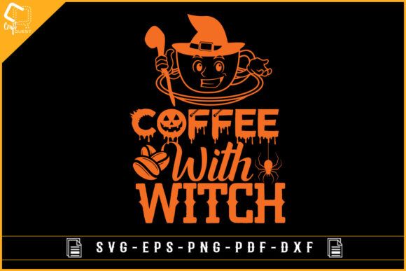 Halloween T-shirt Coffee with Witch Graphics for Crafts
