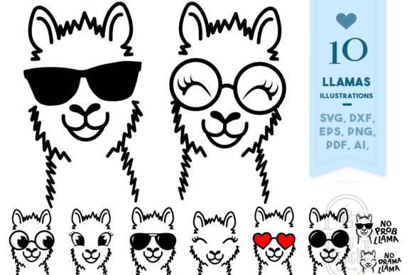 Llamas Graphics for Crafts