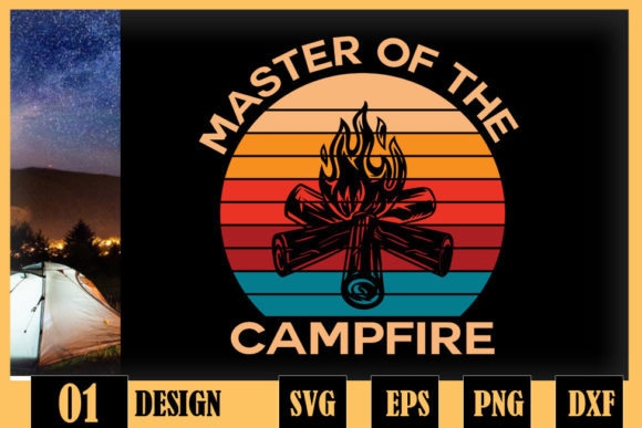 Master of the Campfire Retro Vintage Graphics for Crafts