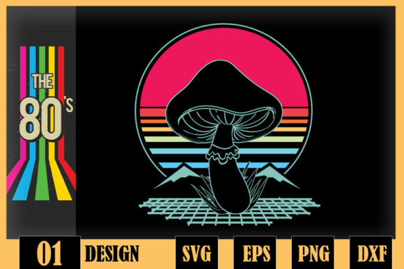 Mushroom Hunter Retro Graphics for Crafts