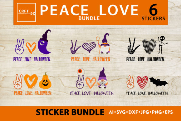 Peace Love Halloween Graphics for Crafts